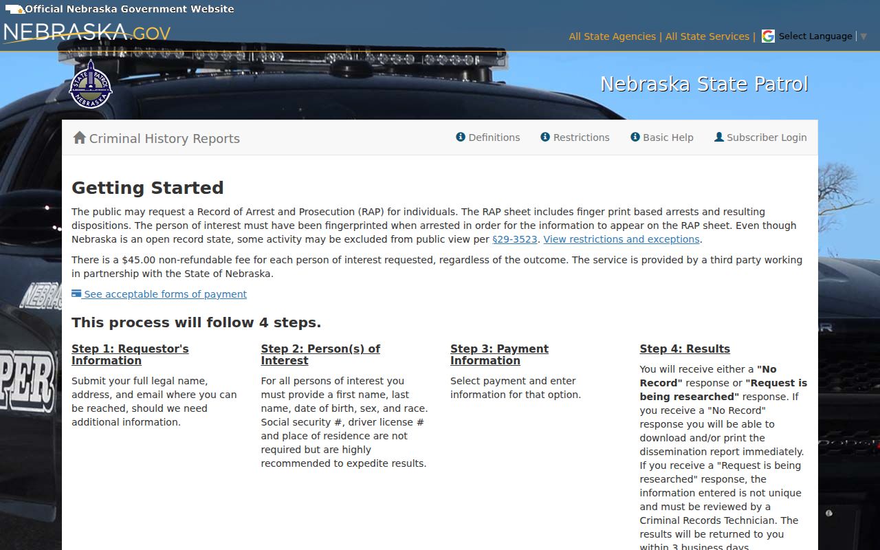 Blaine County arrest warrant search distinction from State Patrol criminal history